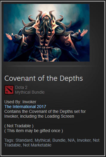 Gambar Product Covenant of the Depths (Invoker Set TI7 Cache)