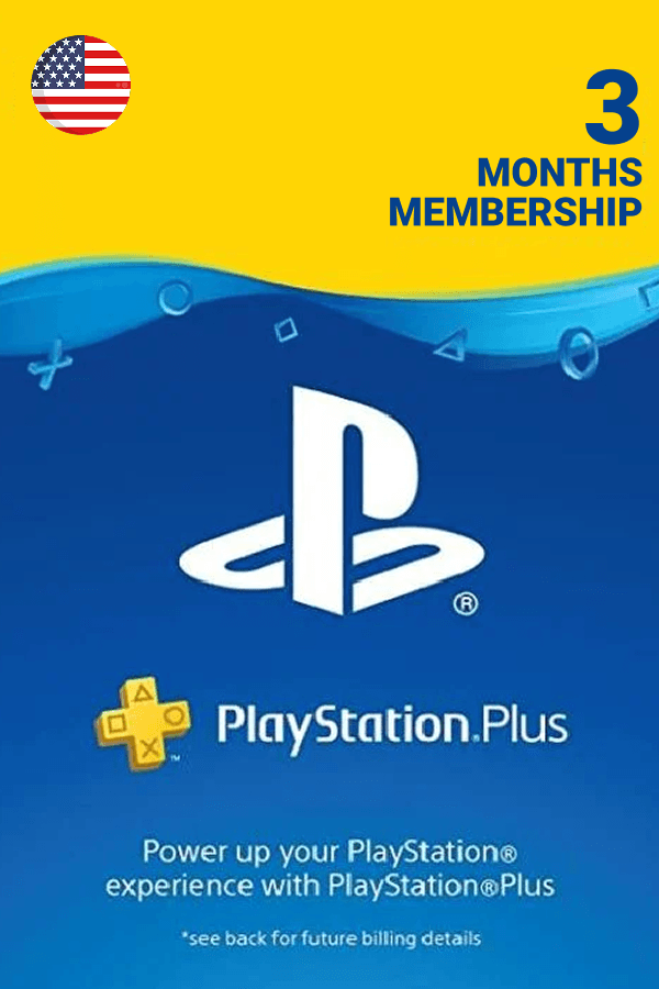 Playstation Network Card • Plus Membership (US) - 3 Bulan