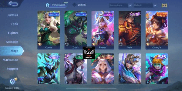 Gambar Product COOL MAGE EX GLORY WR ACCOUNT (Collector angela, Legend Lunox, Tahunan kagura, etc.)