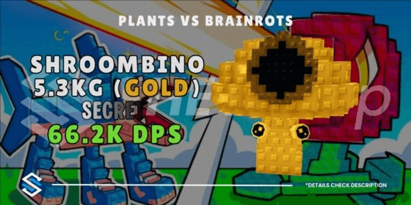 Gambar Product Shroombino Gold (66.2k DPS) | Plant Vs Brainrots