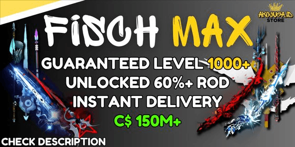 Gambar Product Akun Fisch - Level 1000 (MAX) | 75% Rod Unlocked - C$ 150M+ - Unlocked Submarine