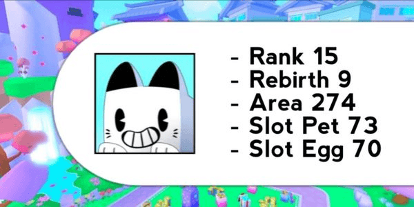 Gambar Product Account Rank 15 - Max Area | Pet Simulator 99!