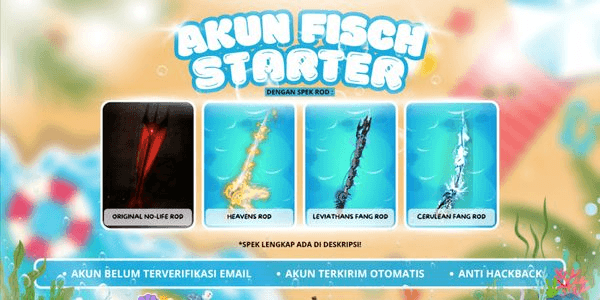 Gambar Product FISCH STARTER ACCOUNT GG SPECK (HEAVENS ROD - LEVIATHAN'S FANG ROD - TRIDENT ROD & WATER BUBBLE)