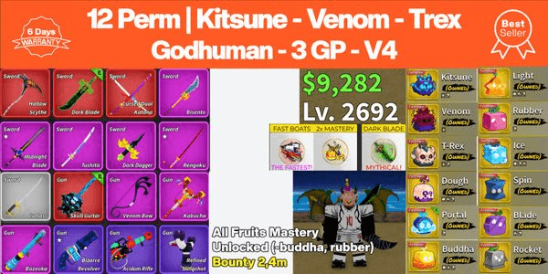 Gambar Product Akun Fruit Permanent - No 10 - Blox Fruits