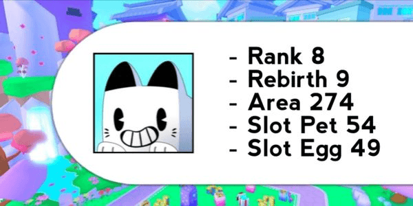 Gambar Product Akun Rank 8 - Max Area | Pet Simulator 99!