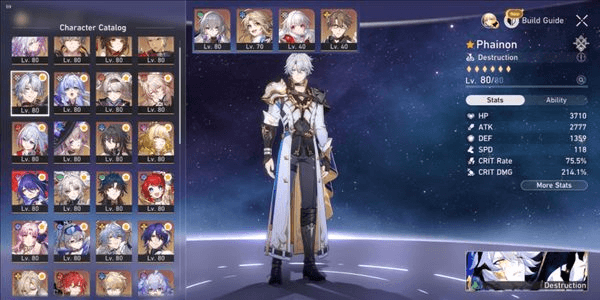 Gambar Product Akun GG Phainon Sign Acheron E2 Sign Castorice Sign The Herta Sign Feixiao Sign Archer Sign Robin E1 Sign Tribbie E1 Ruan Mei Sunday TL 70 Asia