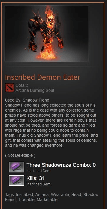 Inscribed Demon Eater (Arcana Shadow Fiend)