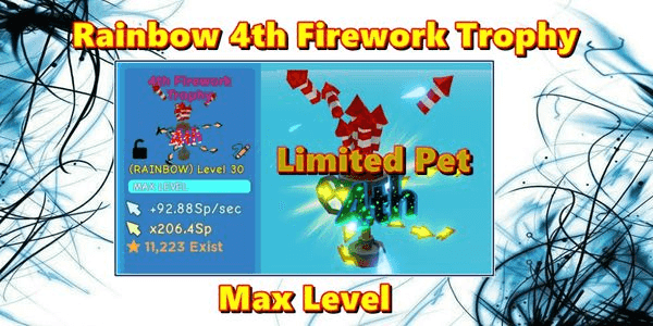 Gambar Roblox Max Level Limited Rainbow 4th Firework Trophy Clicker Simulator Roblox — 1